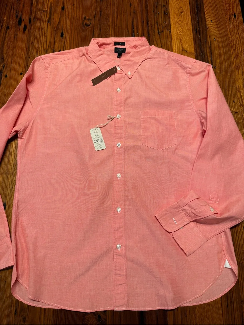 J. Crew Men’s Casual Button-Down Shirt in Coral Pink